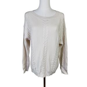 Cyrus Cream Knit Long Sleeve Pullover Sweater US Women's S